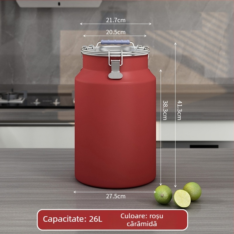 Container metal pentru depozitarea cerealelor, sigilat, rezistent la umiditate și insecte, cu capac