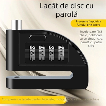 Blocare disc cu 4 cifre pentru biciclete, biciclete electrice și motociclete – Model D01, aliaj de aluminiu, 235 g, Personalizare disponibilă