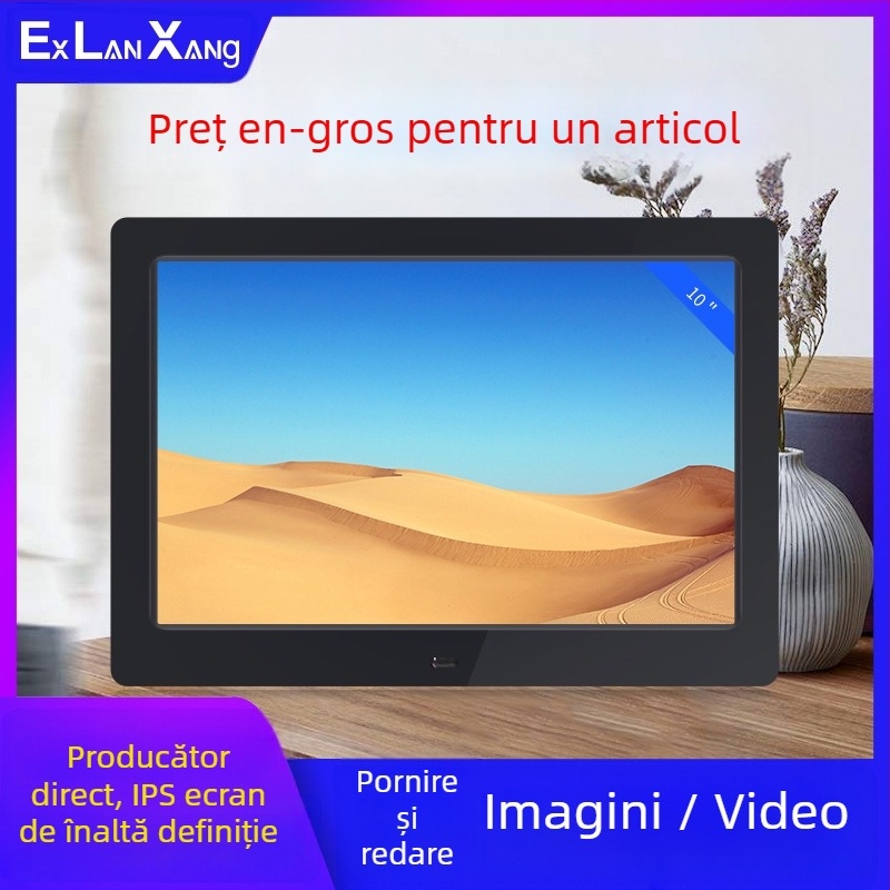 Ramă foto digitală LED de 7 inci, HD, cu redare de pe carduri; redă fotografii și videoclipuri; rezoluție 800×480; suport SD/USB/MMC; raport de aspect 16:9; model DPF-706