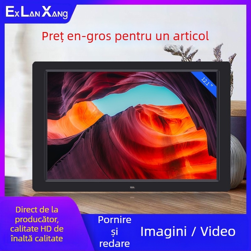 Ramă foto digitală LED de 7 inci, HD, cu redare de pe carduri; redă fotografii și videoclipuri; rezoluție 800×480; suport SD/USB/MMC; raport de aspect 16:9; model DPF-706