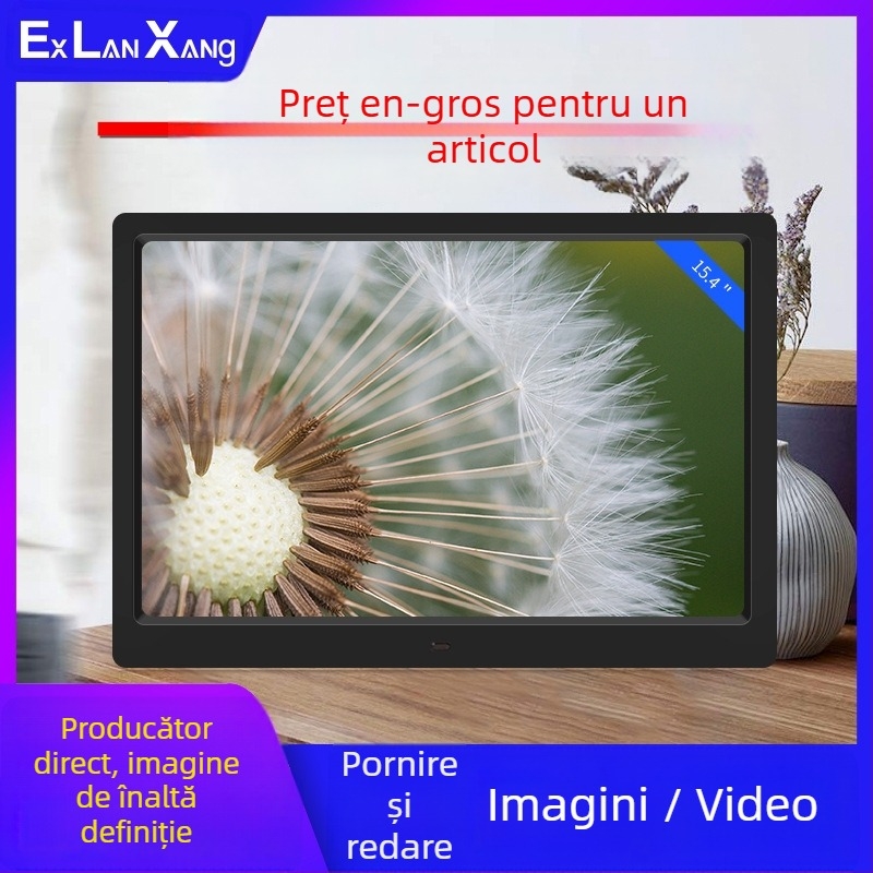 Ramă foto digitală LED de 7 inci, HD, cu redare de pe carduri; redă fotografii și videoclipuri; rezoluție 800×480; suport SD/USB/MMC; raport de aspect 16:9; model DPF-706