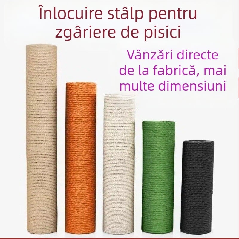 Stâlp de cățărare pentru pisici – kit DIY cu tub din hârtie Kraft și sfoară din cânepă, stil simplu, Charming Pet