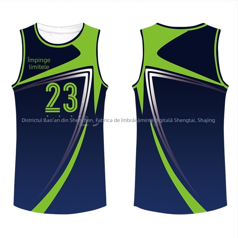 Vesta sport fără mâneci, imprimare digitală, 100% poliester