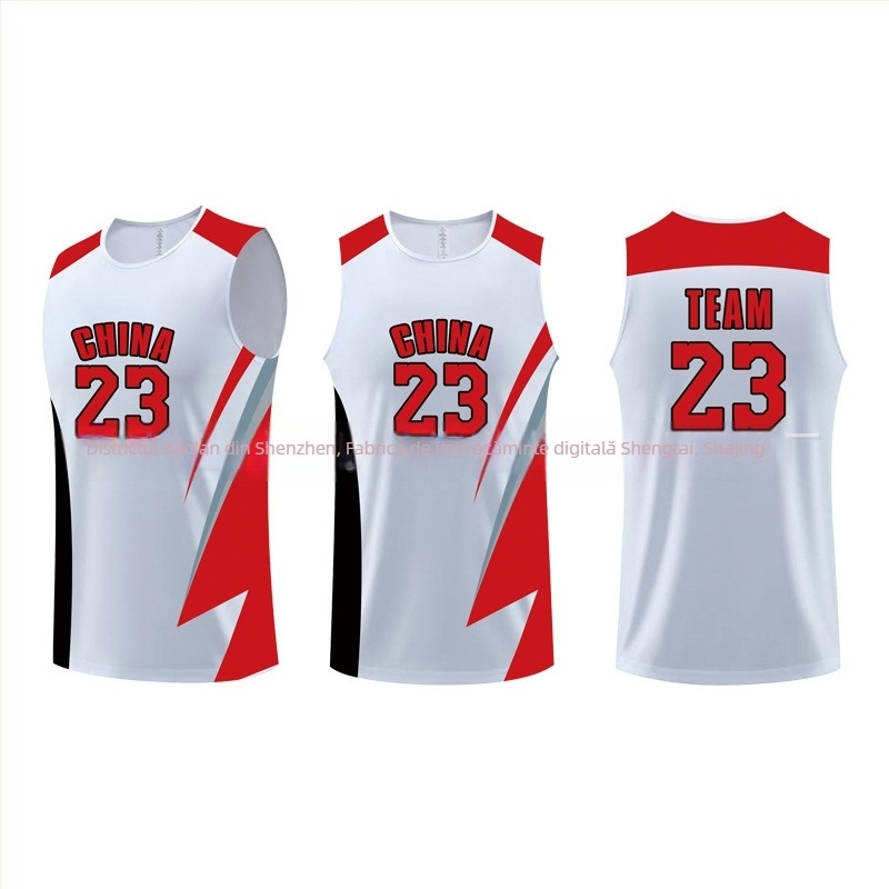 Vesta sport fără mâneci, imprimare digitală, 100% poliester