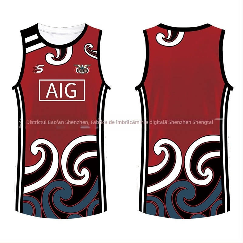 Vesta sport fără mâneci, imprimare digitală, 100% poliester