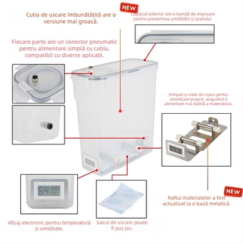 Cutie de uscare pentru consumabilele de imprimare 3D — protecție la praf și umiditate, depozitare etanșă, construcție din plastic, marcă 3ds way