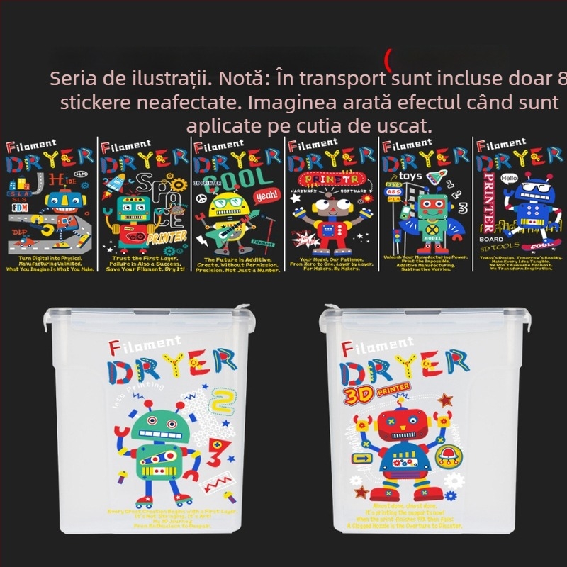 Cutie de uscare pentru consumabilele de imprimare 3D — protecție la praf și umiditate, depozitare etanșă, construcție din plastic, marcă 3ds way
