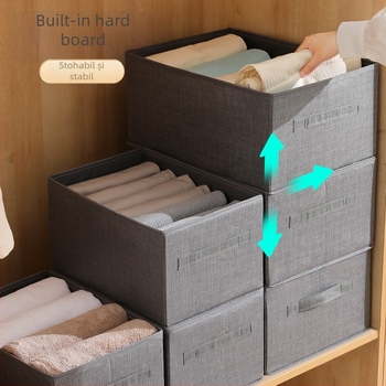 Cutie de depozitare haine, material non-woven, capacitate 35L, model 8809-1569, design modern minimalist, organizator pentru lenjerie, șosete și pulovere