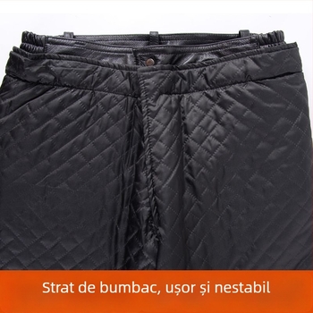 Pantaloni din piele de vită, model bloc, stil skateboard, iarna 2023, pentru persoane de vârstă mijlocie și în vârstă