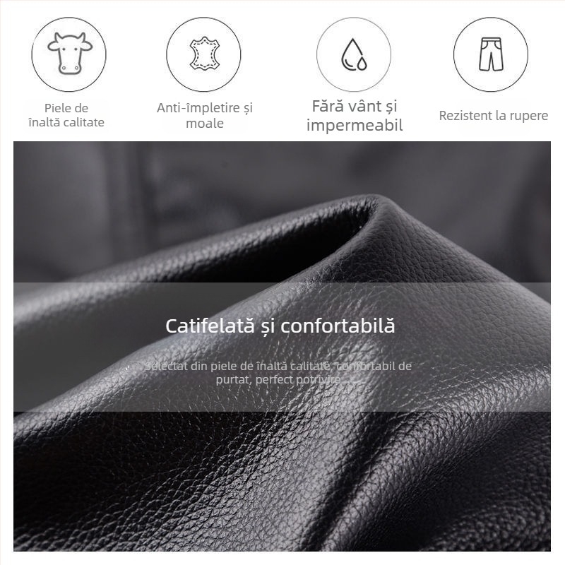 Pantaloni din piele de vită, model bloc, stil skateboard, iarna 2023, pentru persoane de vârstă mijlocie și în vârstă