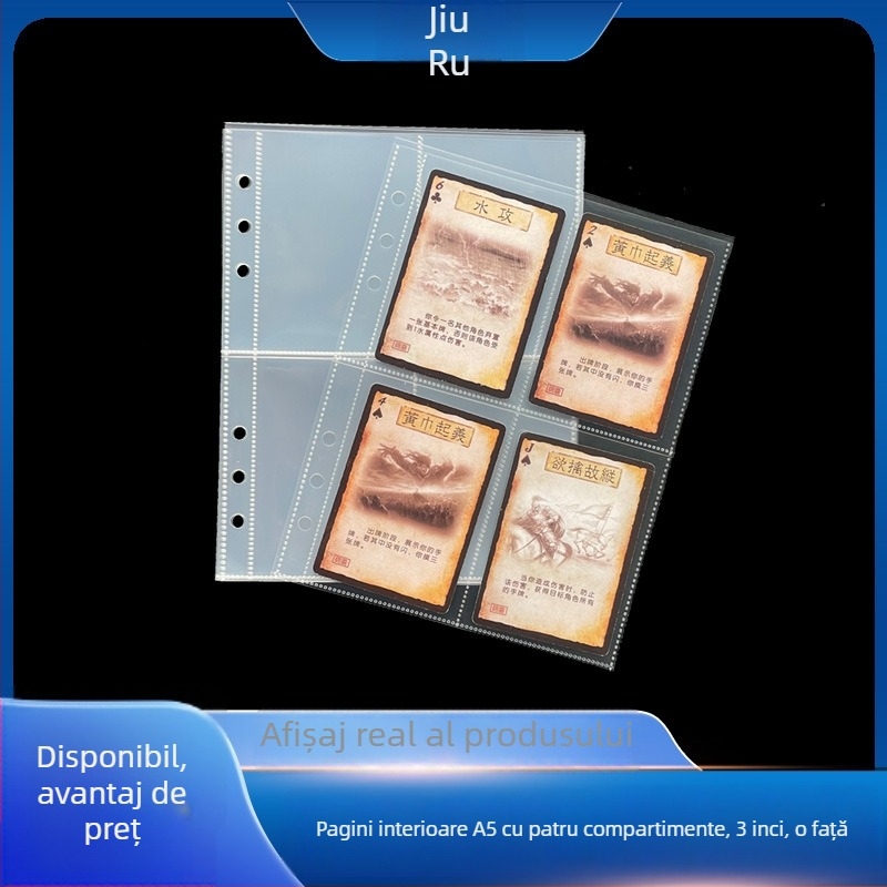 Pagini interioare detașabile cu 6 găuri, grilă de 4 celule pentru albume foto vedete, pagini Polaroid cu 4 cadrane