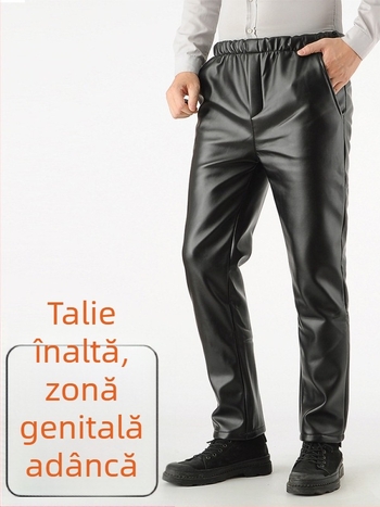 Pantaloni PU pentru iarnă - impermeabili, rezistenți la ulei, rezistenți la zgârieturi, talie înaltă