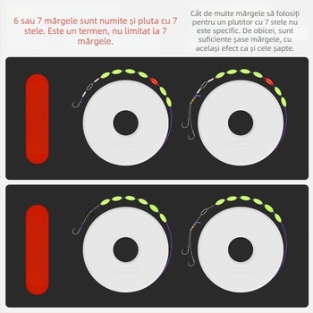 Set linie de pescuit cu cârlige — kit tradițional de tackle, linia principală inclusă, pentru lac de acumulare (Material: Nylon; Lungime: Alte; Loc de pescuit: Rezervor)