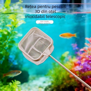 Plasă de pescuit extensibilă din nylon pentru acvariu cu cadru din plastic 3D