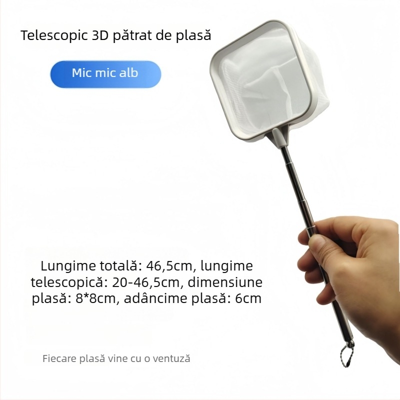 Plasă de pescuit extensibilă din nylon pentru acvariu cu cadru din plastic 3D