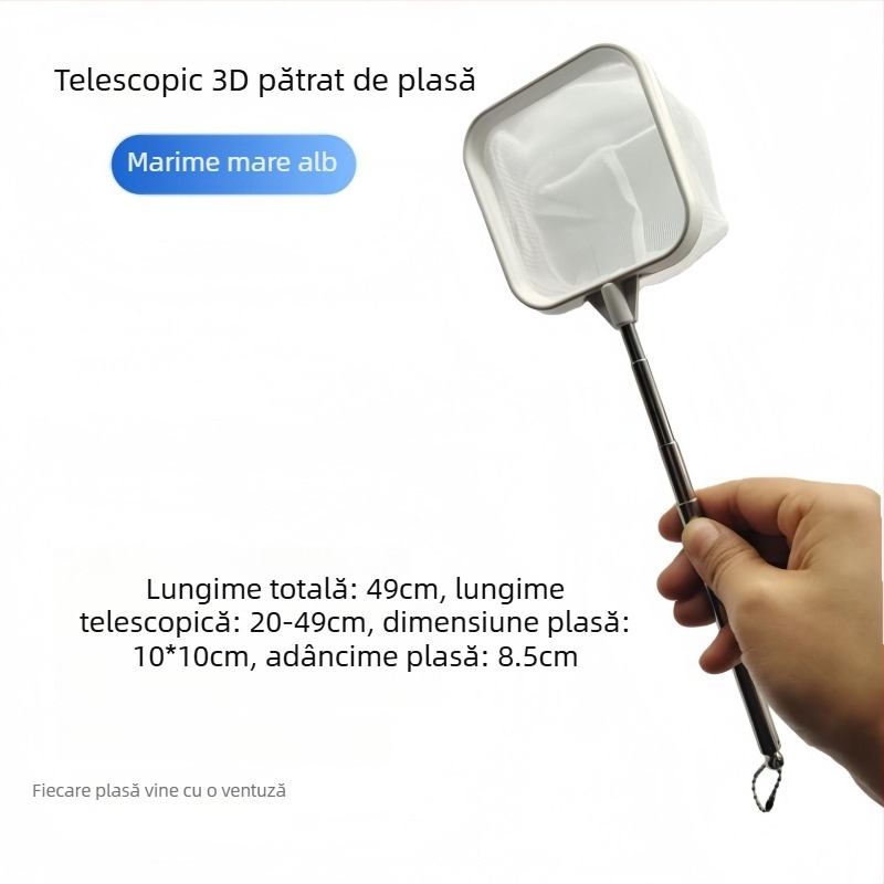 Plasă de pescuit extensibilă din nylon pentru acvariu cu cadru din plastic 3D