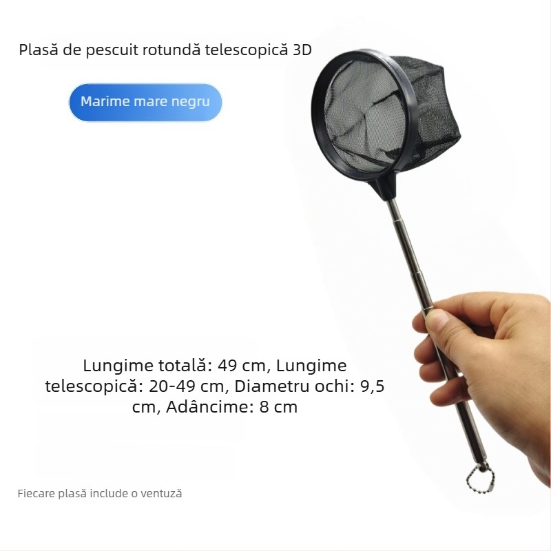 Plasă de pescuit extensibilă din nylon pentru acvariu cu cadru din plastic 3D