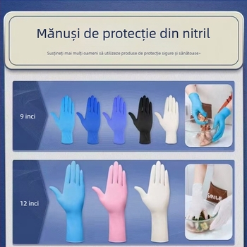 Mănuși de nitril de unică folosință - fără miros, durabile, nitril pur, 4 g, pentru îngrijire personală, curățenie și utilizare zilnică.