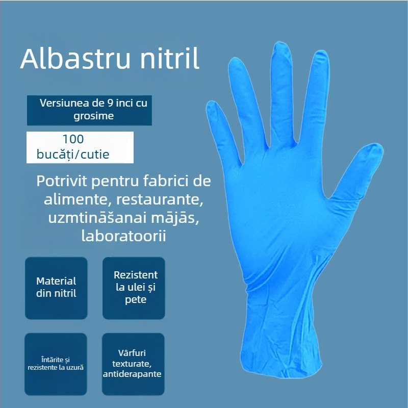 Mănuși de nitril de unică folosință - fără miros, durabile, nitril pur, 4 g, pentru îngrijire personală, curățenie și utilizare zilnică.