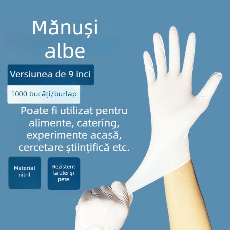 Mănuși de nitril de unică folosință - fără miros, durabile, nitril pur, 4 g, pentru îngrijire personală, curățenie și utilizare zilnică.
