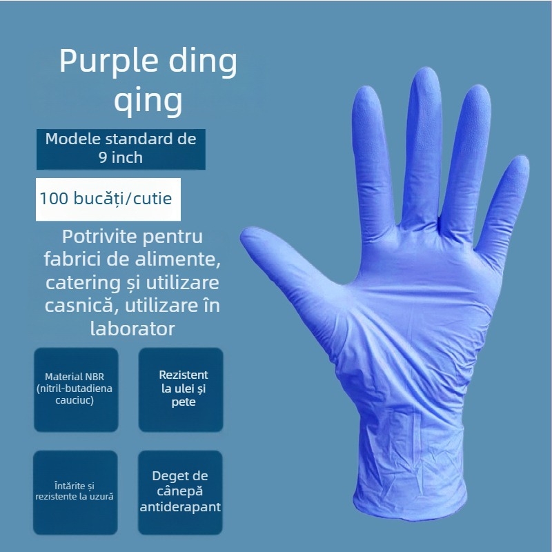 Mănuși de nitril de unică folosință - fără miros, durabile, nitril pur, 4 g, pentru îngrijire personală, curățenie și utilizare zilnică.