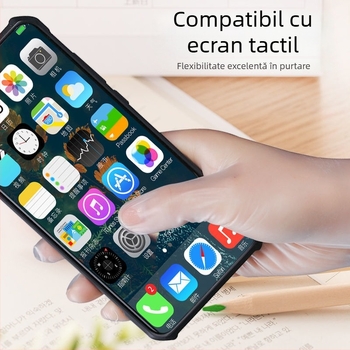 Mănuși de unică folosință din PVC, de calitate pentru alimente, impermeabile la apă și ulei, grosime 4.5 silk, compatibile cu ecranul tactil