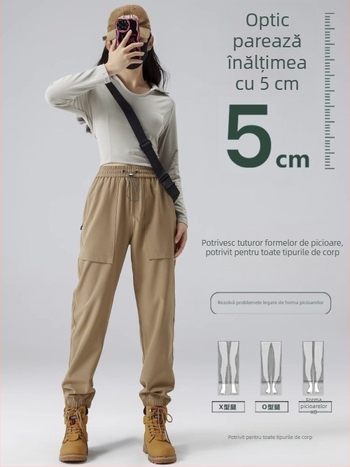 Pantaloni de lucru unisex pentru drumeții și camping, poliester, anti-vânt, primăvară/toamnă