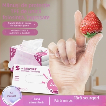 Mănuși de unică folosință, TPE, alimentare, nitril, îngroșate, impermeabile și rezistente la ulei, pentru bucătărie