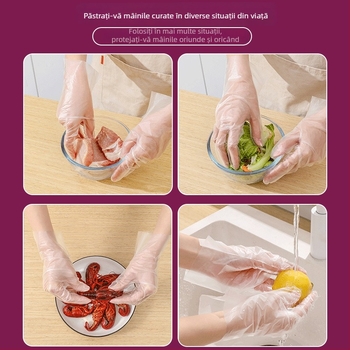 Mănuși de unică folosință, TPE, alimentare, nitril, îngroșate, impermeabile și rezistente la ulei, pentru bucătărie