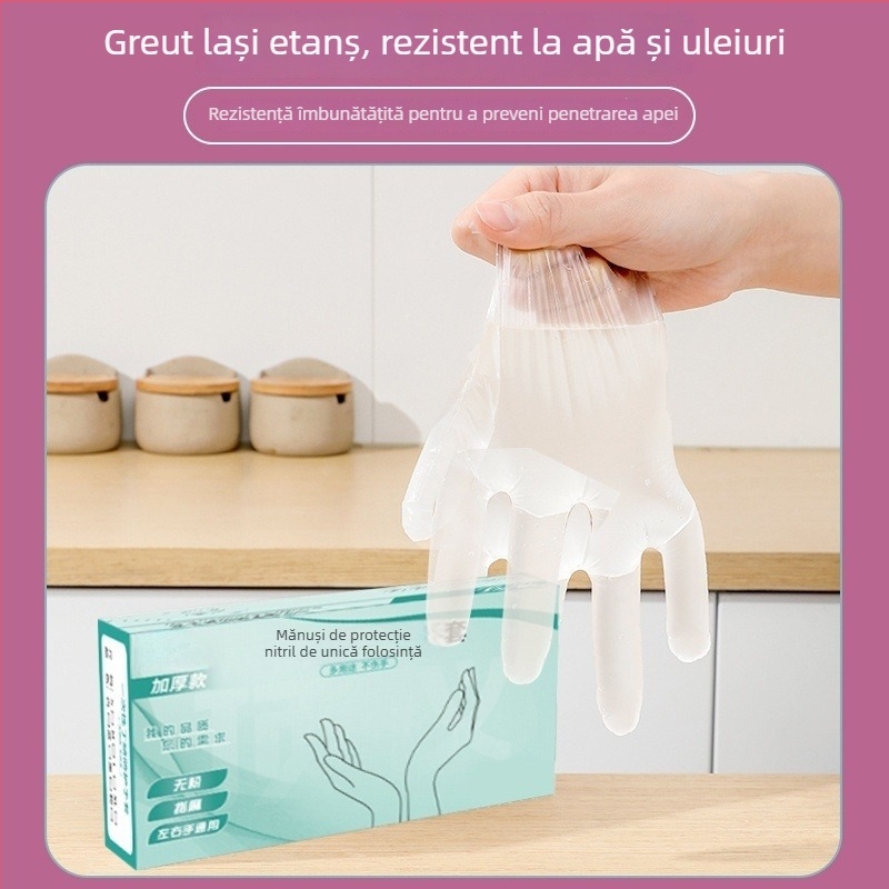 Mănuși de unică folosință, TPE, alimentare, nitril, îngroșate, impermeabile și rezistente la ulei, pentru bucătărie