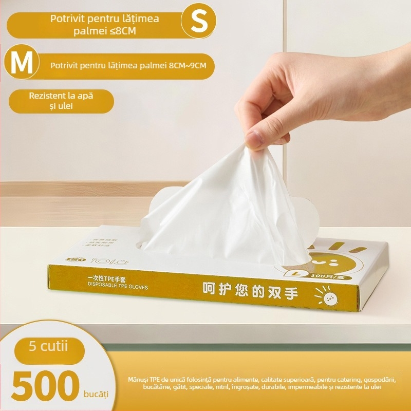 Mănuși de unică folosință, TPE, alimentare, nitril, îngroșate, impermeabile și rezistente la ulei, pentru bucătărie