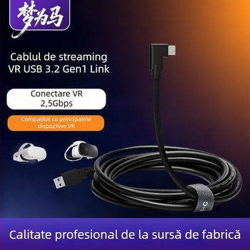 Cablu VR pentru Oculus Quest 3 – USB 3.0 / Type-C, încărcare rapidă PD, 60W maxim, TPE