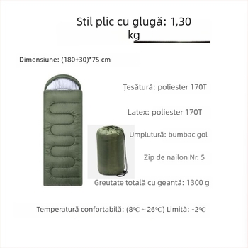 Sac de dormit Mengtong - umplere Space Cotton, țesătură poliester, căptușeală poliester, greutate 1300 g