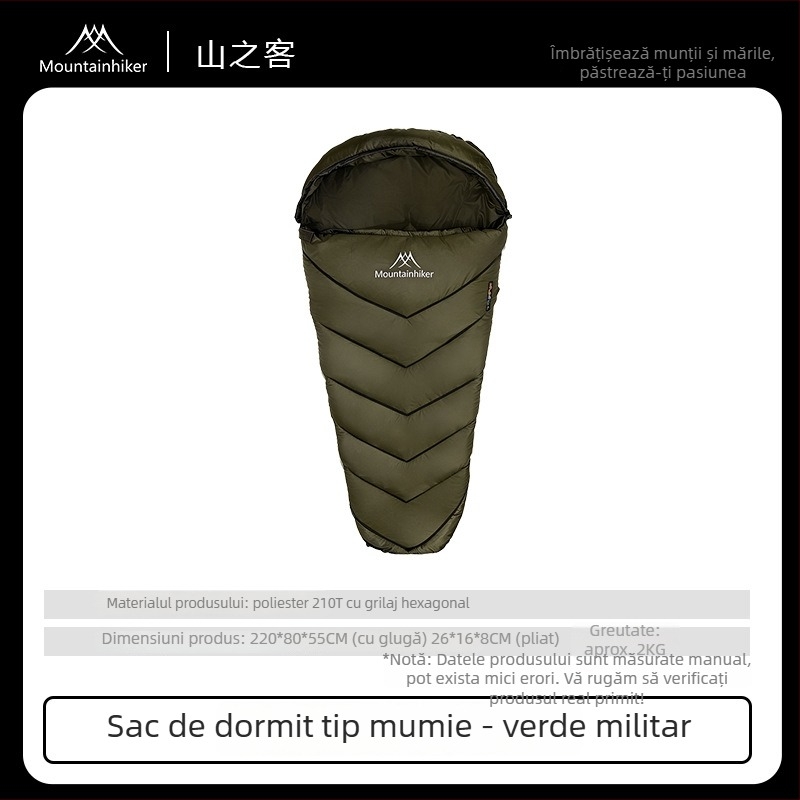 Shanzhike sac de dormit de tip mumie pentru camping în aer liber — izolație caldă, multifuncțional