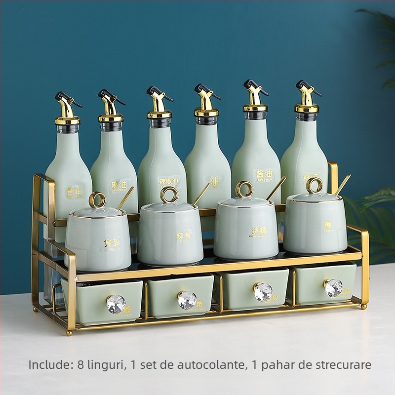 Set ceramic de borcane pentru condimente — pentru ulei, sare, sos și oțet