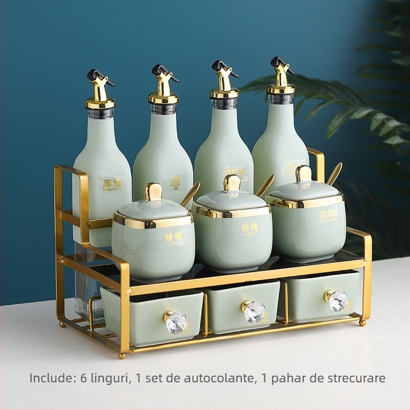 Set ceramic de borcane pentru condimente — pentru ulei, sare, sos și oțet