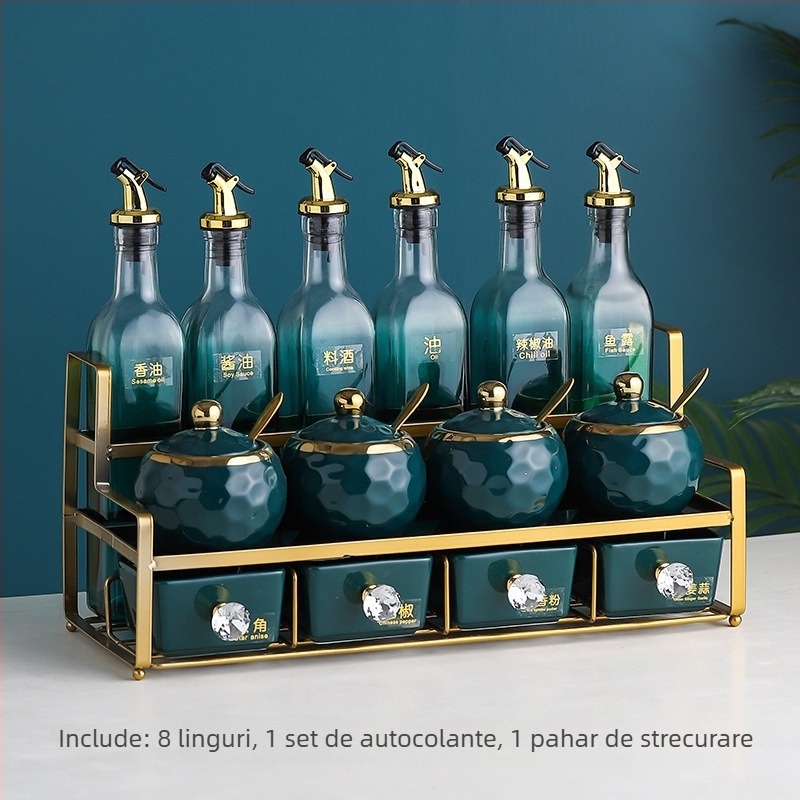 Set ceramic de borcane pentru condimente — pentru ulei, sare, sos și oțet