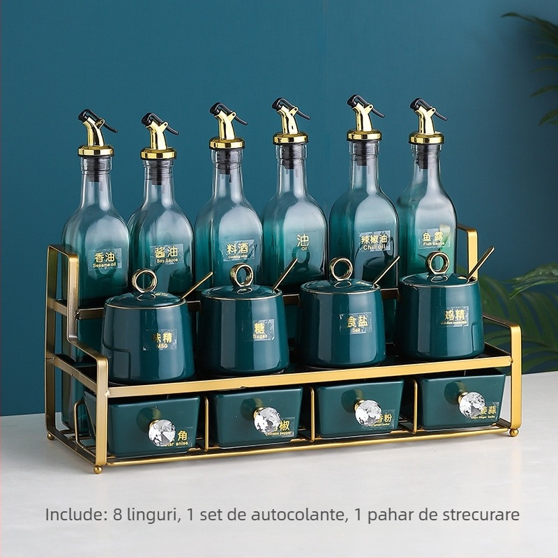 Set ceramic de borcane pentru condimente — pentru ulei, sare, sos și oțet