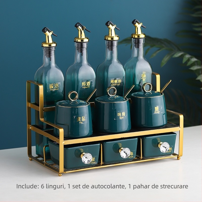 Set ceramic de borcane pentru condimente — pentru ulei, sare, sos și oțet