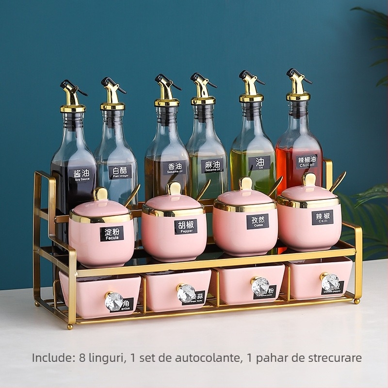 Set ceramic de borcane pentru condimente — pentru ulei, sare, sos și oțet