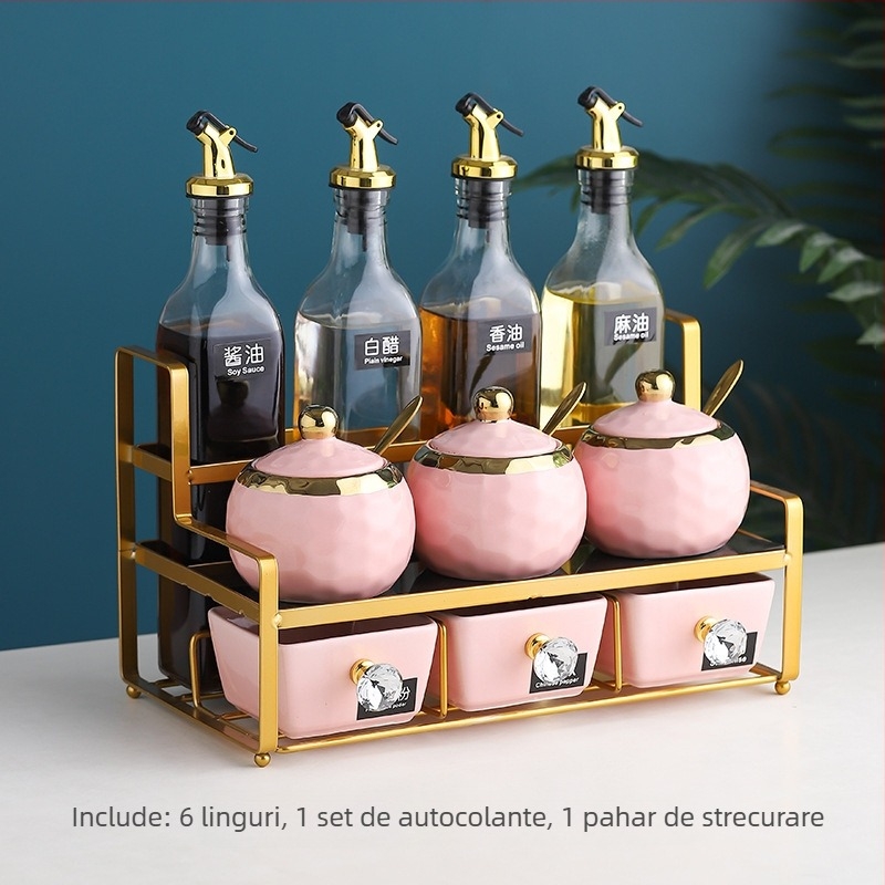 Set ceramic de borcane pentru condimente — pentru ulei, sare, sos și oțet