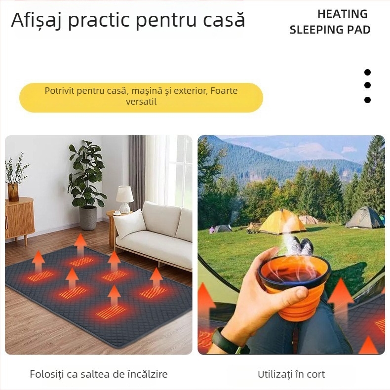 Well Fruit Saltea de dormit cu încălzire USB pentru două persoane FRD707 – Covoraș exterior impermeabil