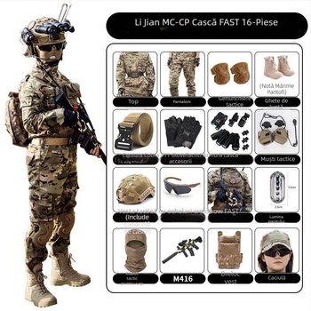 Costum camuflaj pentru copii pentru antrenament militar – amestec de fibre sintetice, impermeabil, rezistent la vânt, imprimeu camuflaj, toamnă, unisex