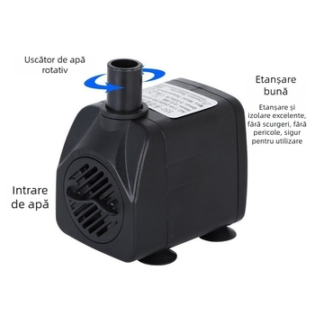 Pompă submersibilă pentru acvariu, corp din plastic, funcționare silențioasă, aspirație laterală, ediție avansată