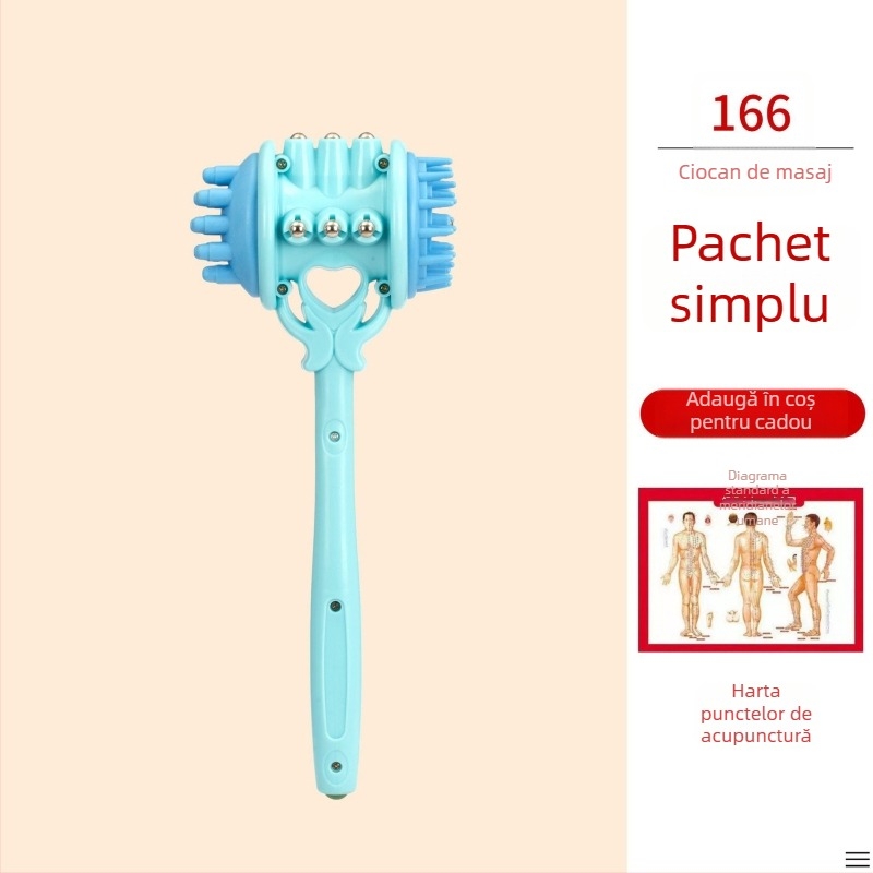 Cioc masaj manual cu două fețe pentru sănătate și fitness; corp din plastic, 210 g, design de tip familie, personalizabil