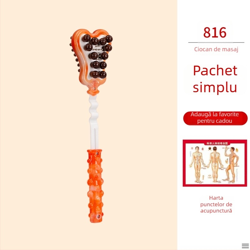 Cioc masaj manual cu două fețe pentru sănătate și fitness; corp din plastic, 210 g, design de tip familie, personalizabil