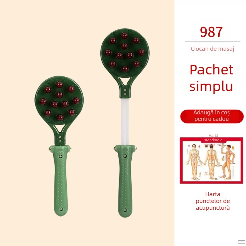 Cioc masaj manual cu două fețe pentru sănătate și fitness; corp din plastic, 210 g, design de tip familie, personalizabil