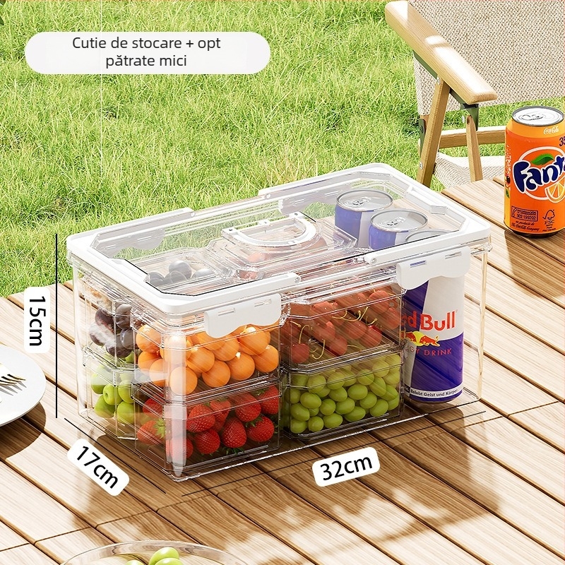 Cutie portabilă pentru alimente – depozitare și menținere a prospețimii (Material: plastic alimentar; Funcții: portabil, depozitare, menținere proaspătă)