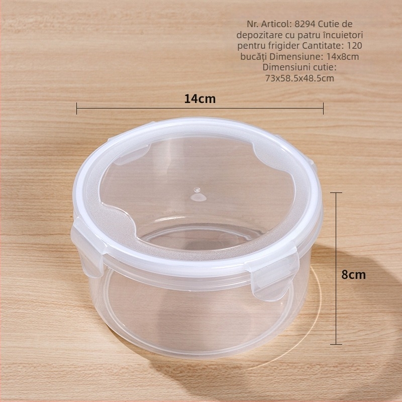 Cutie rotundă de depozitare pentru alimente, din plastic alimentar, etanșă, Yidelle