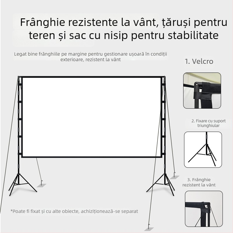 Ecran de proiecție VEIDADZ, Anti-Glare, 16:9, pe podea, detașabil, portabil